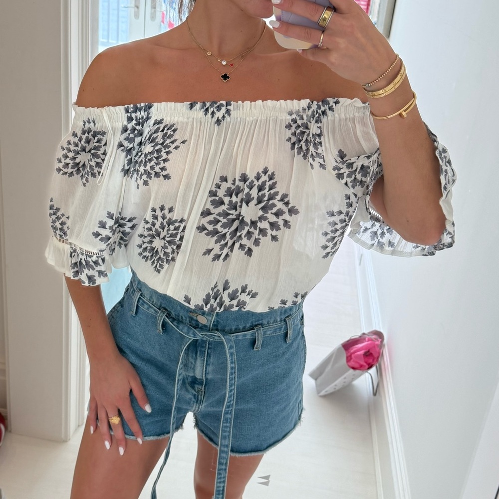 Elegant Off-Shoulder Floral Blouse